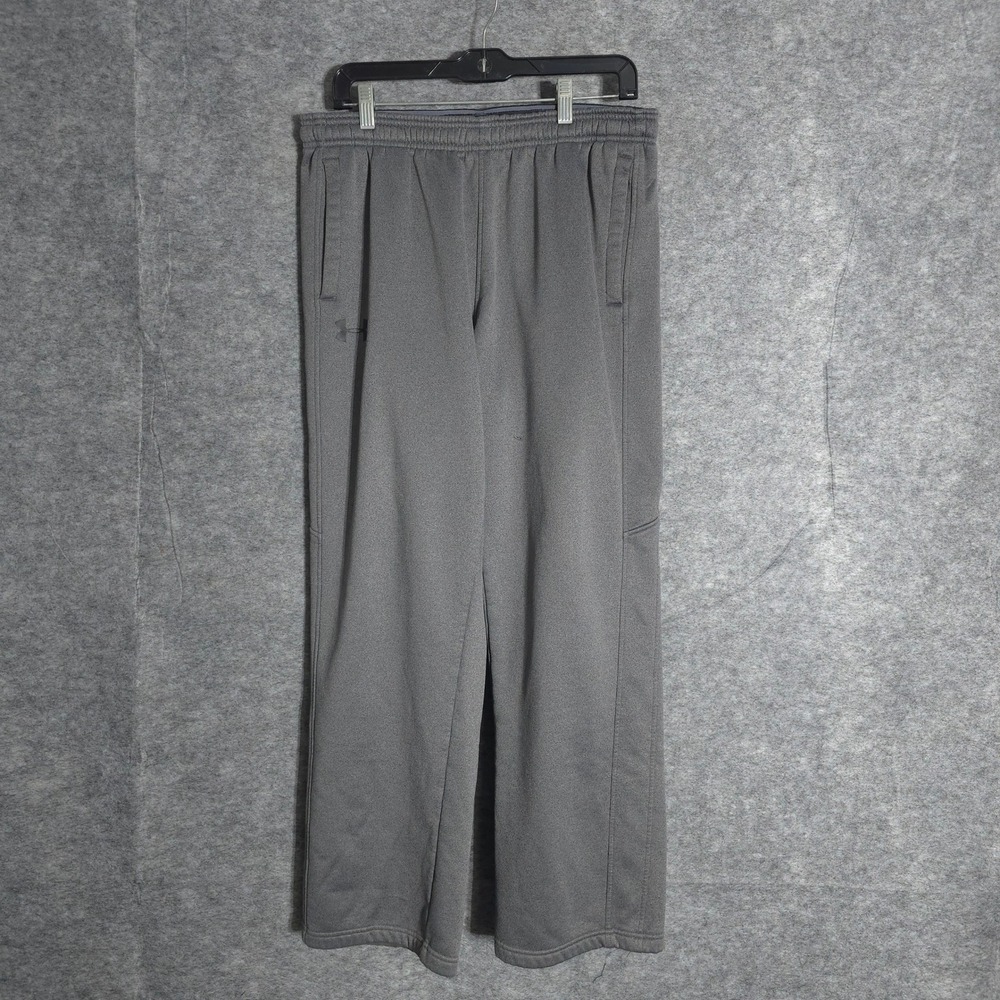 Under Armour Sweatpants Mens L Grey Fleece Lined Loose Fit Joggers Pocket Solid